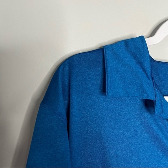 Fila Royal Blue Polo Shirt Size M Medium Partial Button Down Sweat Wicking. - Picture 2 of 6